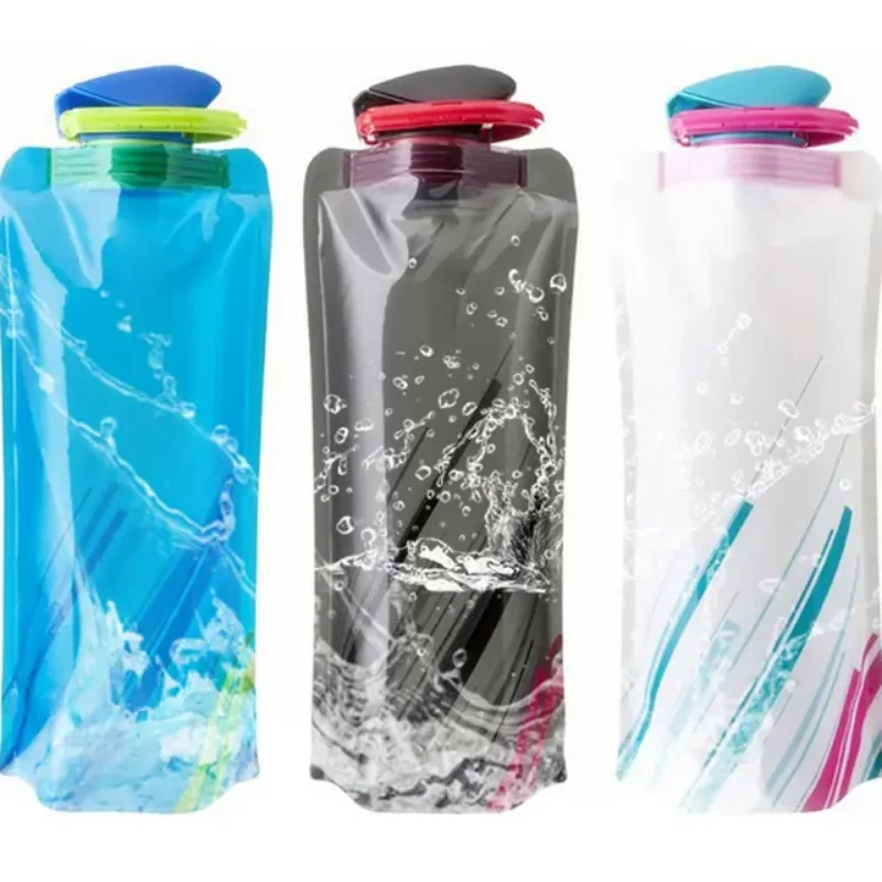 Portable Ultralight Foldable Water Bag 700ml Water Bottle Pouch Outdoor Sport Supplies Hiking Running Soft Flask Water Bottle