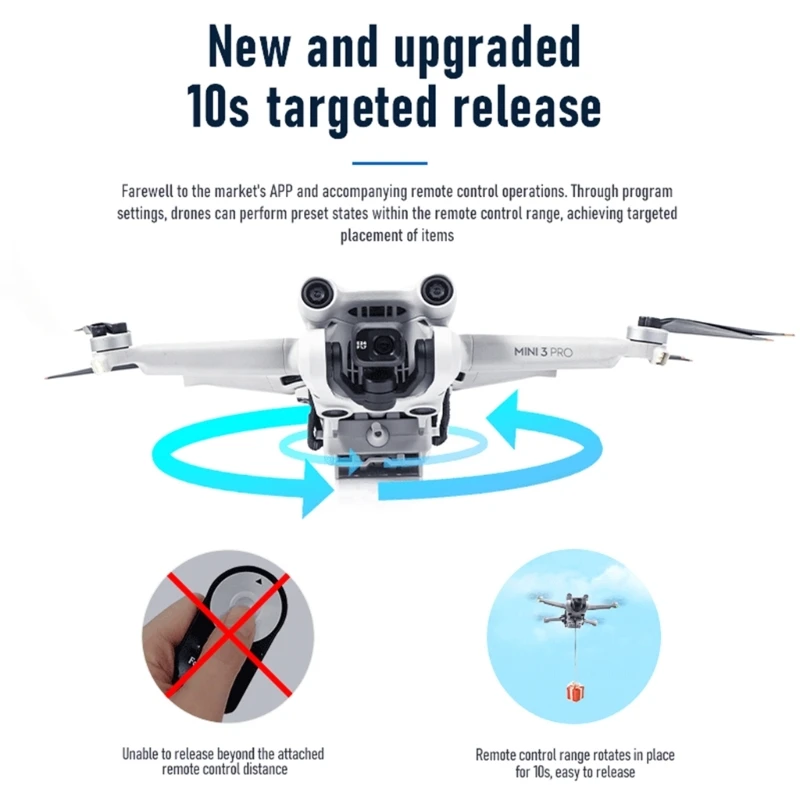 Payload Air Drop Release Druppelaar Apparaat Voor Dji Mini 3/Mini 3 Pro Drone Langeafstands Levering Tools Ingebouwde 80Mah Batterij