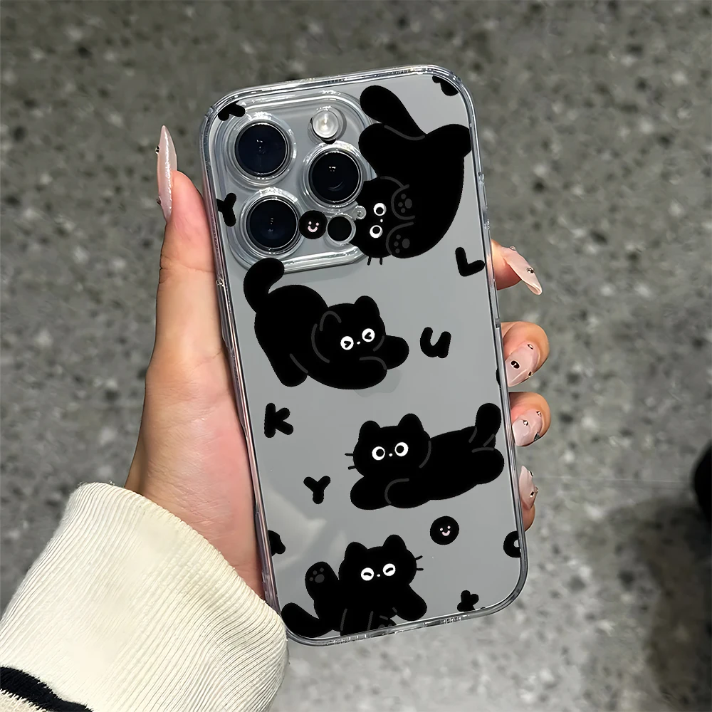 

Cat letters Silicone Phone Case for iPhone 17 16 15 14 13 12 11 Pro Xs Max Air Mini 7 8 6 6s Plus SE 2020 2022 Cover