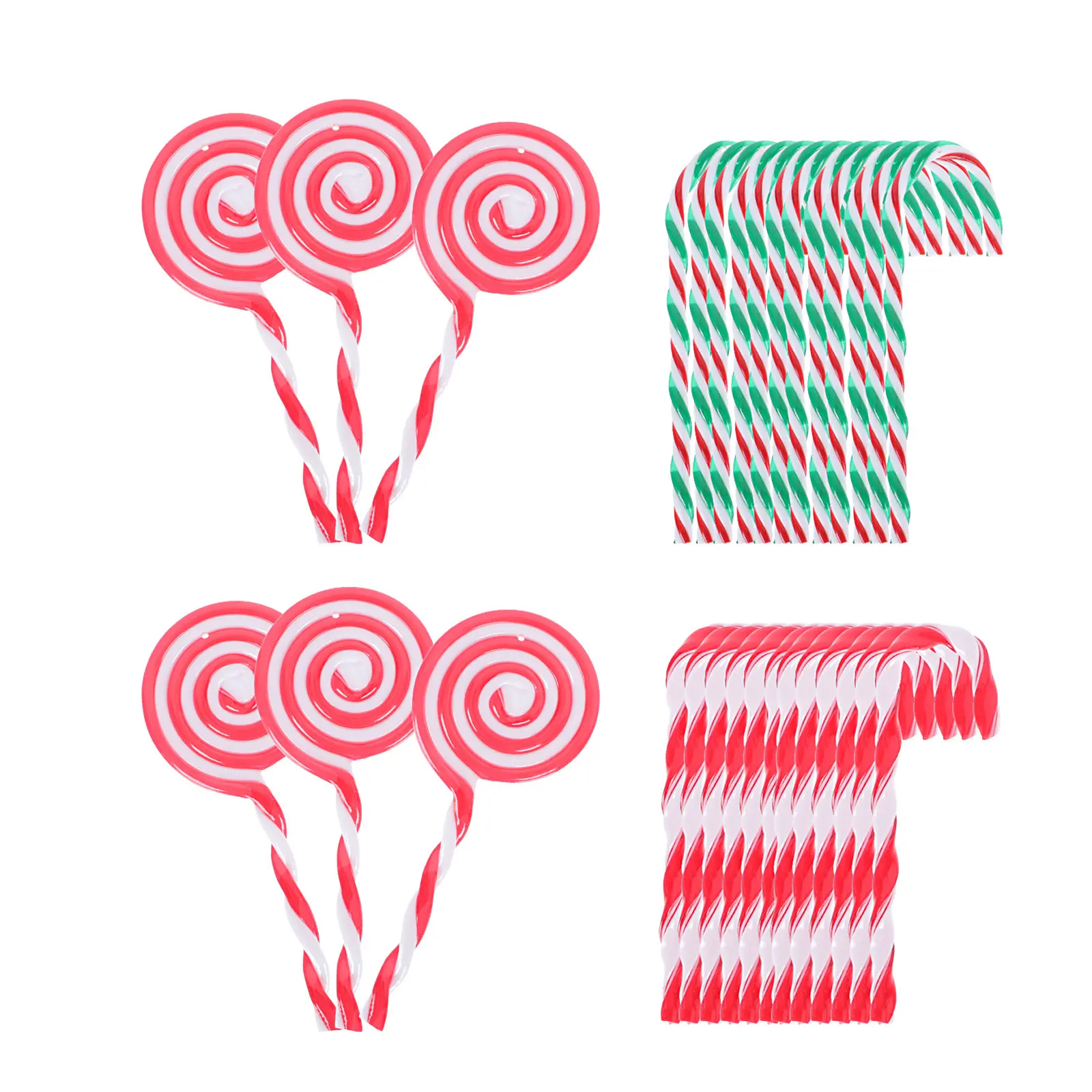 

30pcs Christmas Decorations Colorful Hanging Ornaments Festival Charms Lollipop Candy Cane Pendant Xmas Tree Adornment Scene
