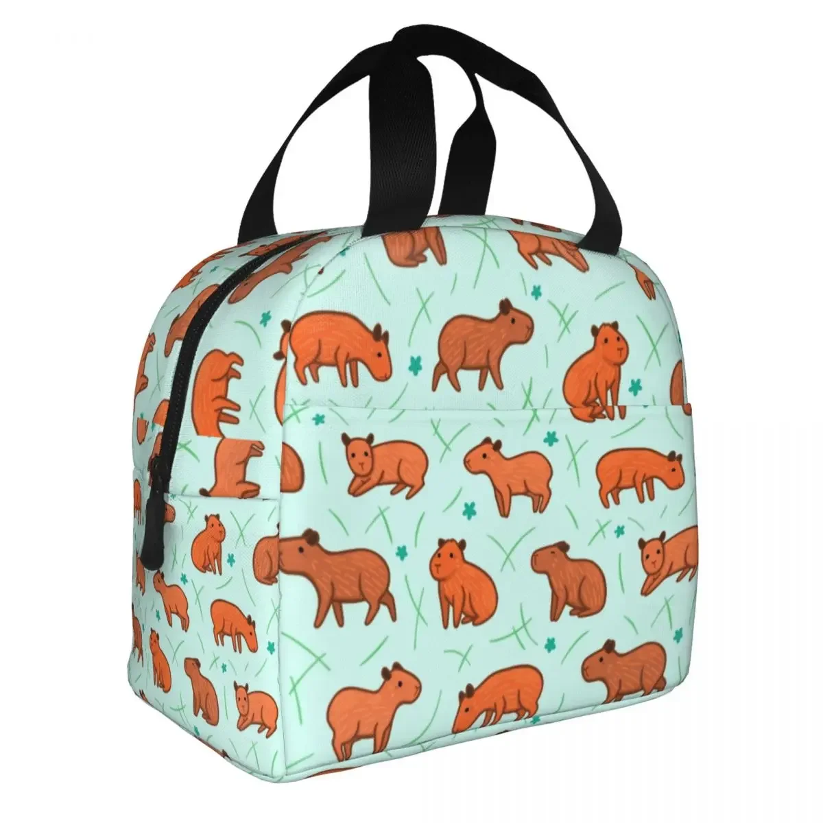 Capybara Cute Insulated Lunch Bag Cooler Bag Meal Container Animal High Capacity Tote Lunch Box Food Handbags Beach Travel