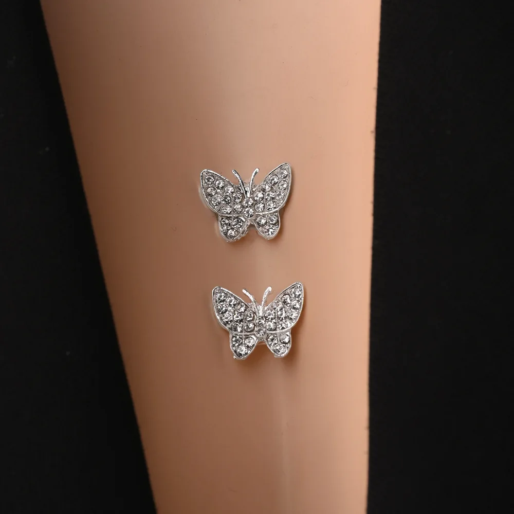 Rhinestone Butterfly Body Jewelry for Women Gold Silver Chest Gems Stickers Y2K Sparkly Pasties Party Music Festival Accessories