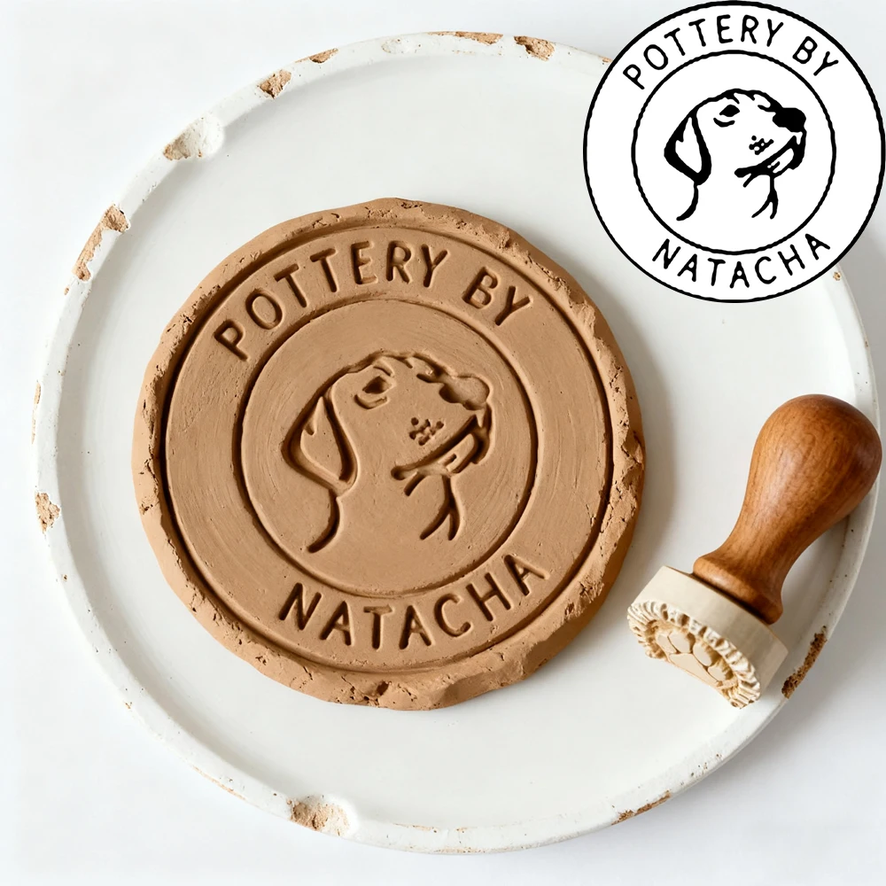 

Brass Pottery Stamp with Removable Handle - Custom Personalized Logo Design, Suitable for Diy Craft & Pottery Gift Making