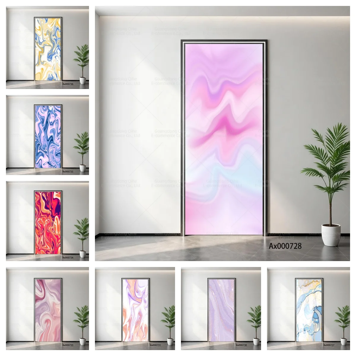 

Soft Pastel Fluid Art Mural Wallpaper Stickers for Decorative Door Bedroom Living Room Cabinets Waterproof Aesthetics Decor