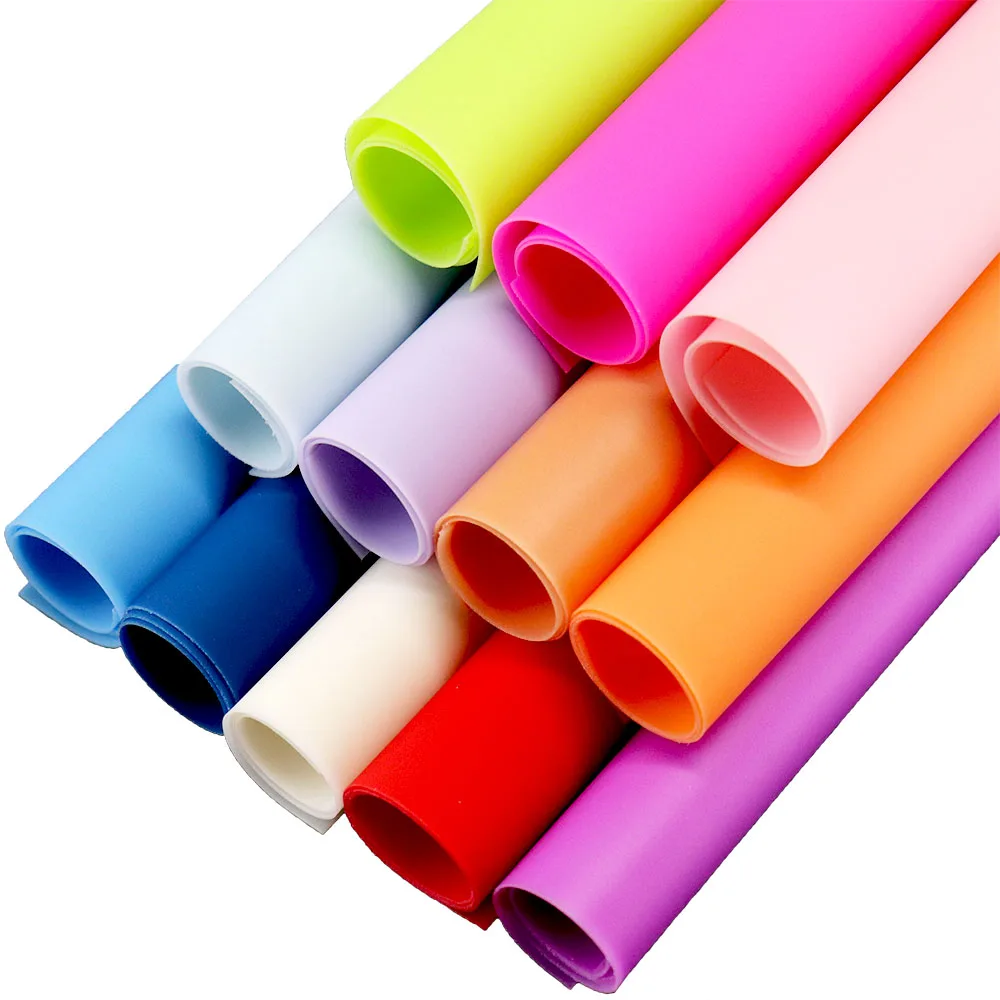 30x130cm Roll 0.5mm Jelly Solid Colored Translucent PVC Soft Plastic Vinyl Film for Making Bag Shoe Garment DIY BH030