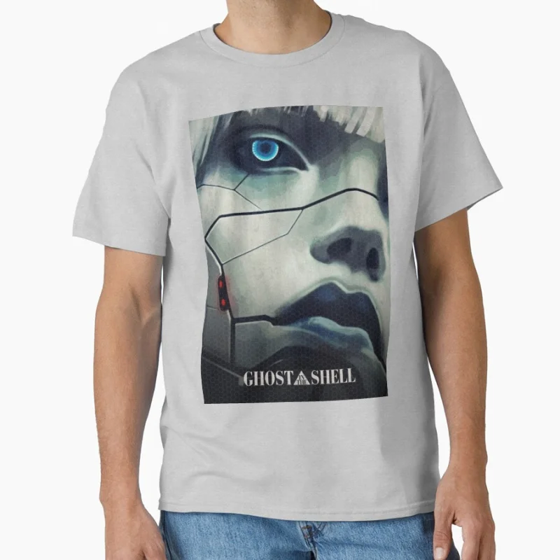 اليابان سايبربانك مانغا شبح في الصدفة # 0723 الخيال العلمي سايبر فتاة ديستوبيان نمط أنيمي هدية تي شيرت للرجال بلايز كبيرة الحجم #3