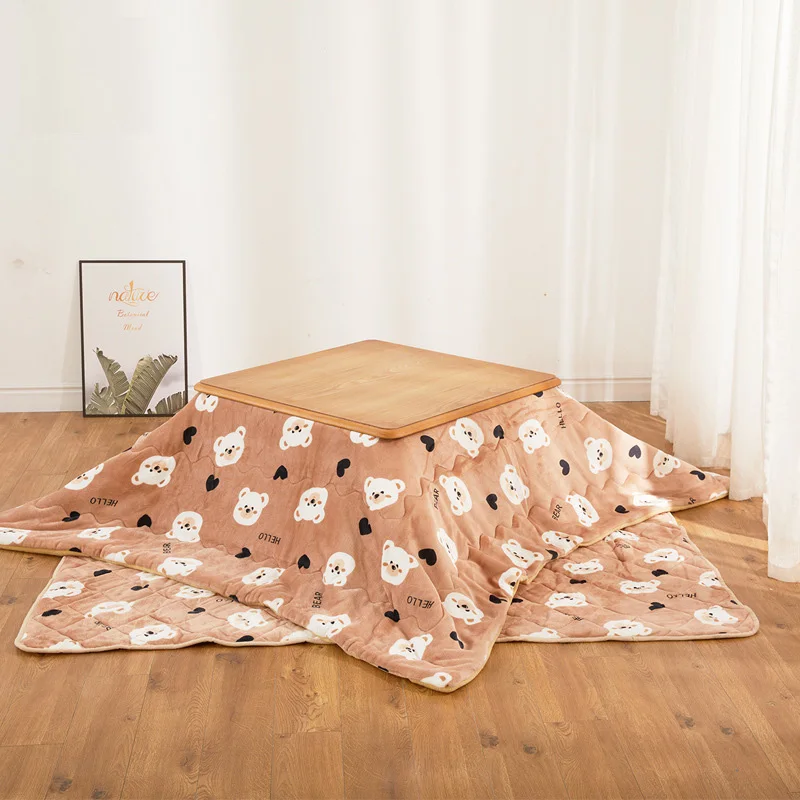 2023 Cute Little Bear Japanese Kotatsu Futon Comforter 100% Polyester Fabric 185x230cm This Order Come 1Pc Futon + 1Pc Carpet