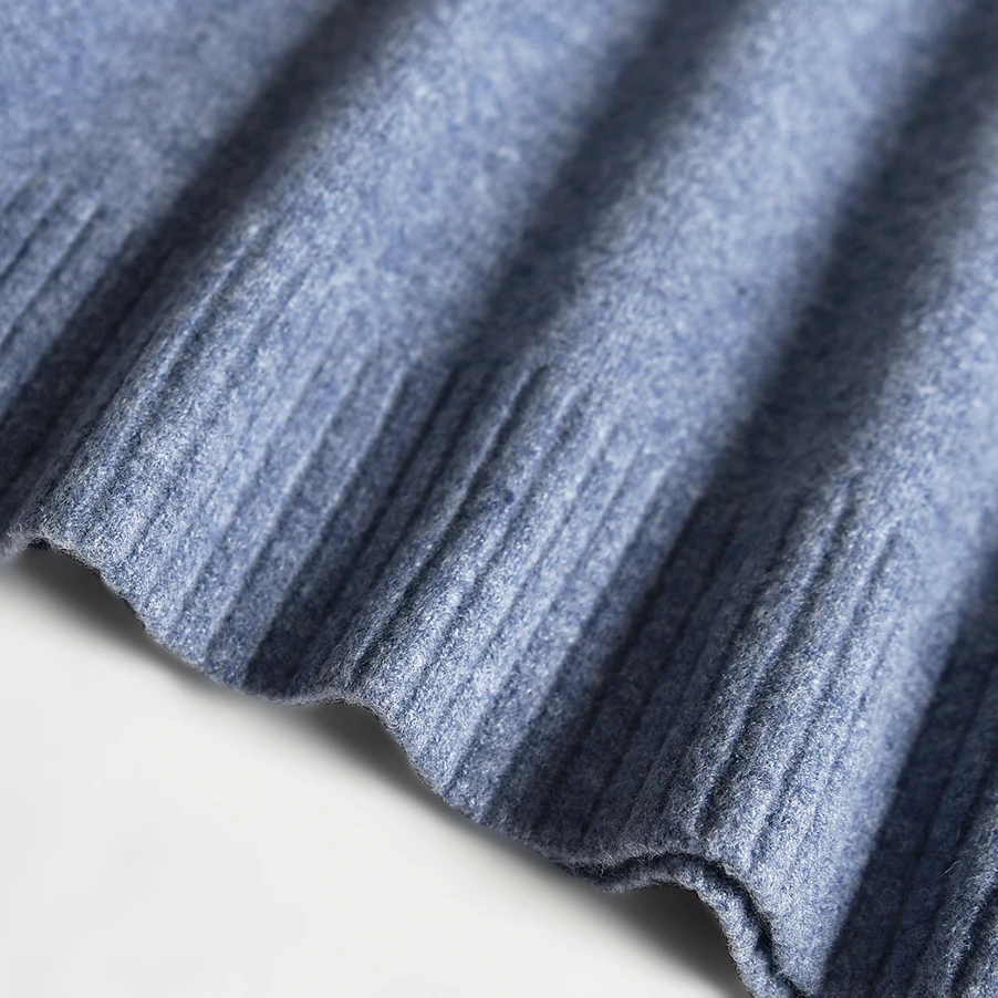 

Z CLUB Wool Blend Knitted Loose Sweater Street Sle Autumn Winter Women's Faion Ribbed Cowl Ne Warm Thermal Top