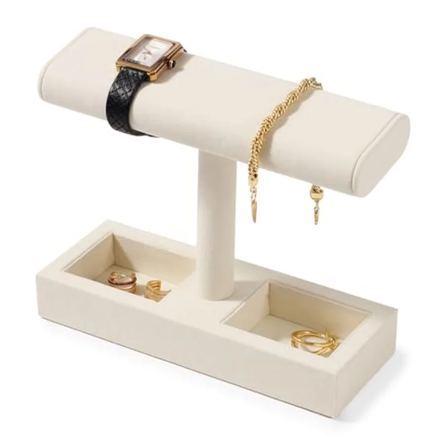 

Подставка для часов из микрофибры, Т-образная планка, кольцо для часов, серьги, подставка для мужчин и женщин, ювелирный браслет, органайзер для наручных часов для хранения