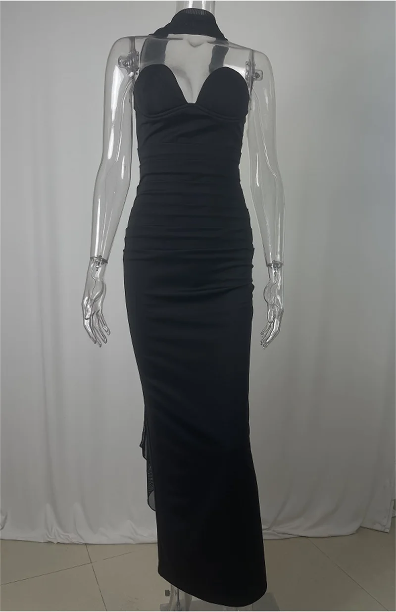 وشاح طويل للحفلات الراقصة، فستان مثير على شكل قلب بدون أكمام، غمد طويل رسمي لحفلات الزفاف، رداء ضيف بسحاب خلفي، فستان زفاف للحفلات المسائية #4