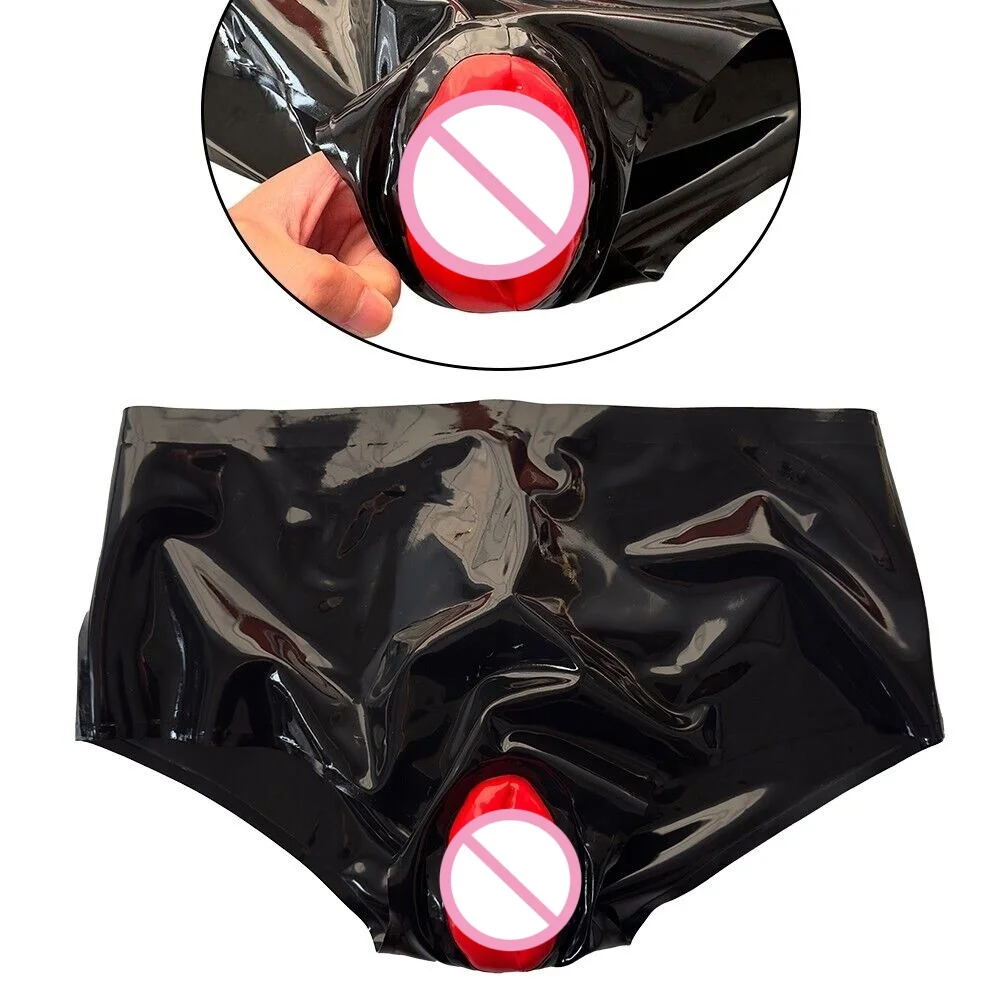 

Латексные резиновые трусы с анусом, фетиш-трусы, трусики по индивидуальному заказу, 0,4 мм