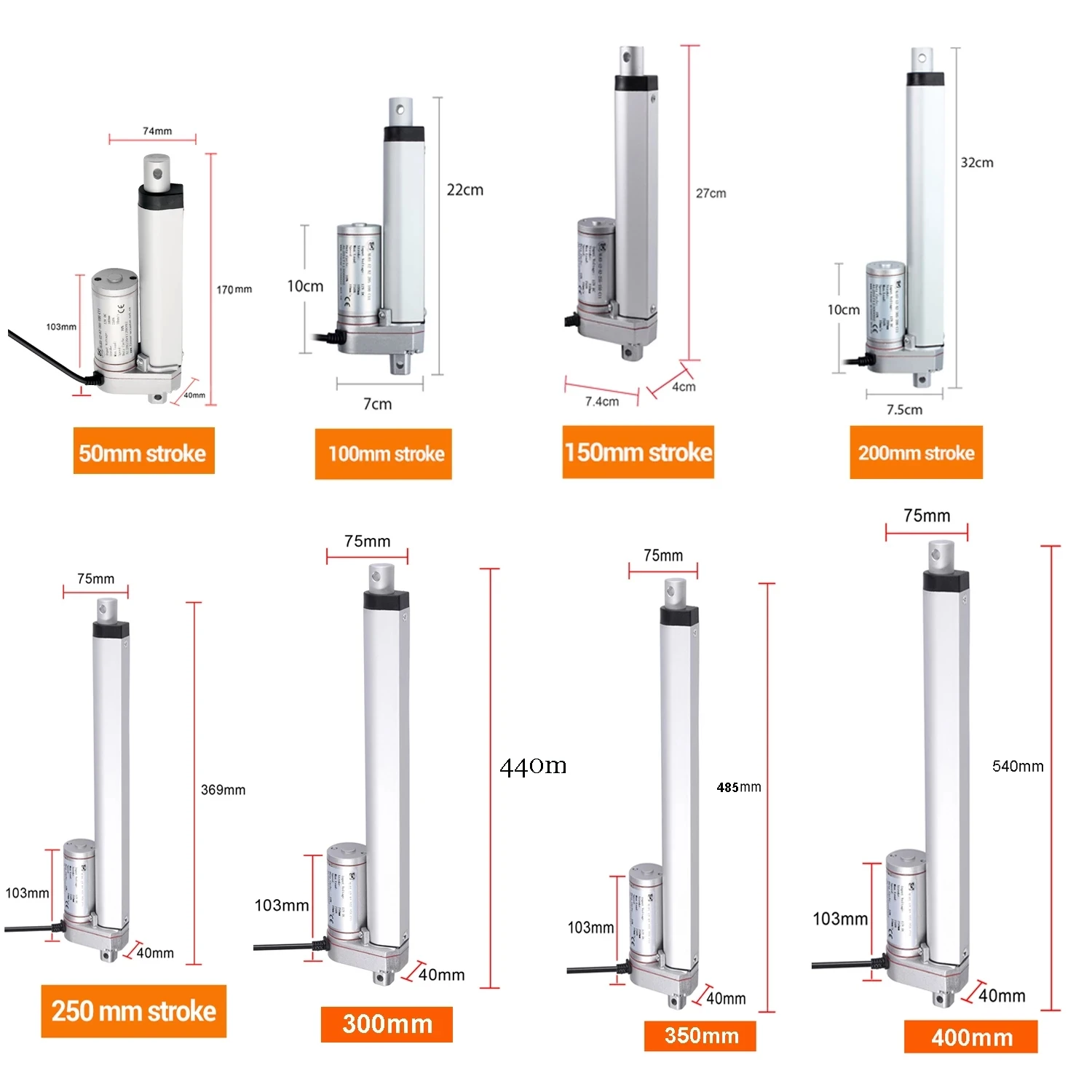 DC12V 750N 1000N 1500N Привод 50 мм 100 мм 150 мм 200 мм Ход линейного привода Электрический двигатель Линейный двигатель 10 мм/с 14 мм/с 4 мм/с