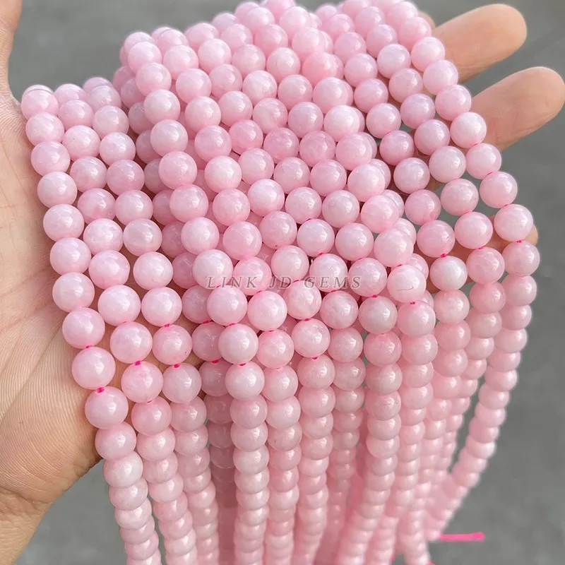 Perline di pietra naturale perline rotonde di cristallo di quarzo rosa rosa per gioielli che fanno accessori per bracciali fai da te 15 "4 6 8 10 12mm Pick Size