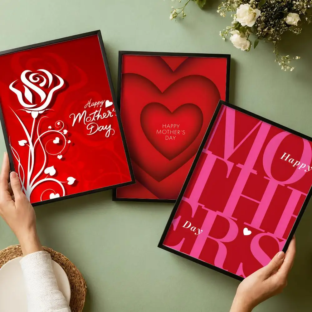 

Mother's Day Aesthetic Poster Stickers HD Painting Self-Adhesive Art for Bedroom Living Room Home Decor Modern Wall Decals Gift