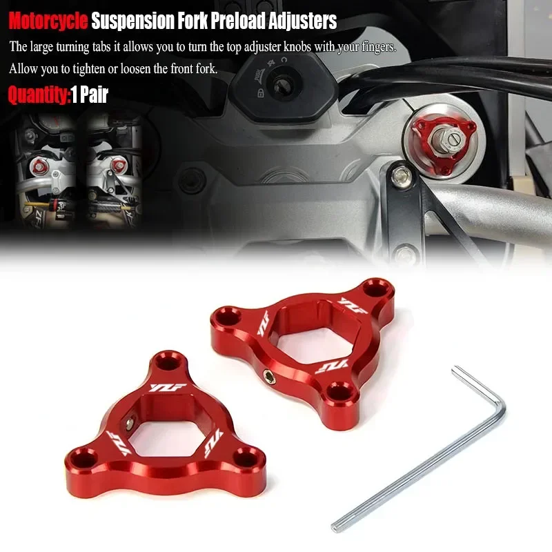 

Для мотоциклов YZF R6 YZFR6 1999-2004, 2003, 2002, 2001, 2006, 2007: 17-мм регуляторы преднатяжения вилки из алюминия с ЧПУ