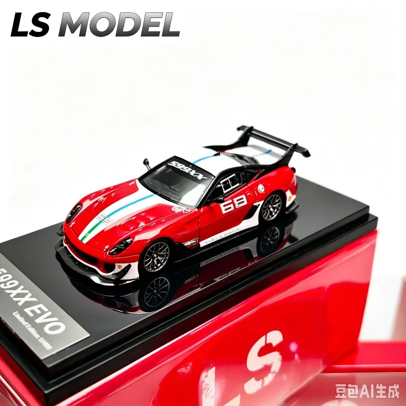 LS Model 1:64 599XX EVO Modified Alloy Die Casting Car Model, Simulation Static Ornament, Adult Collectibles, Gift for Boys.