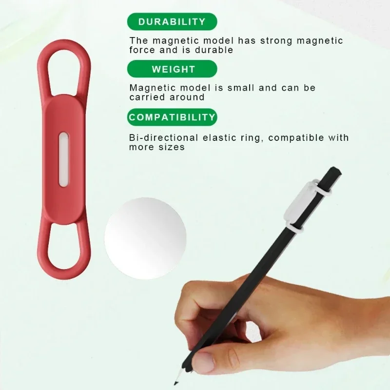 1-5 قطع حامل قلم رصاص مغناطيسي، حامل أقلام من السيليكون قابل للتعديل للمكتب والثلاجة والسبورات البيضاء وملحقات مكتب المكتب #3