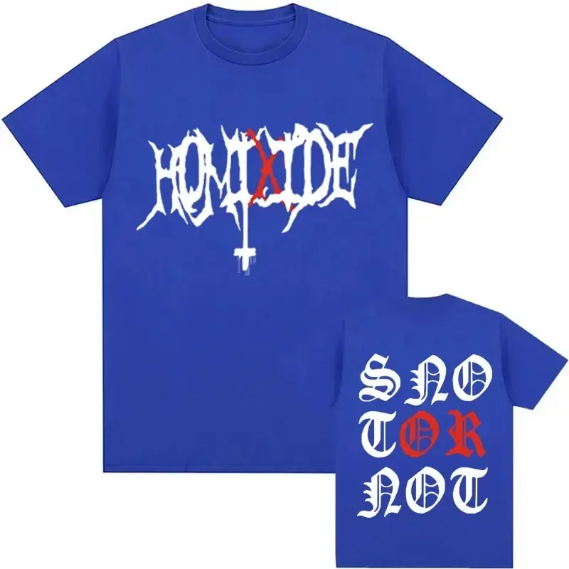 Fashion Oversized Streetwear HOMIXIDE Gang Snot or Not Graphics Print Neck Collar Tee Shirt Men's Hip Hop Rap Harajuku T Shirt image 6