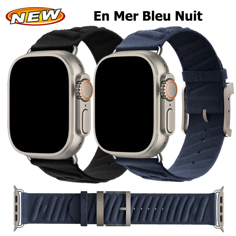 Sport Bracelet For Apple Watch Ultra 2 49mm En Mer Band Bleu Nuit For Apple Watch Band Series 10 46mm SE 9 8 45MM 44MM 42MM