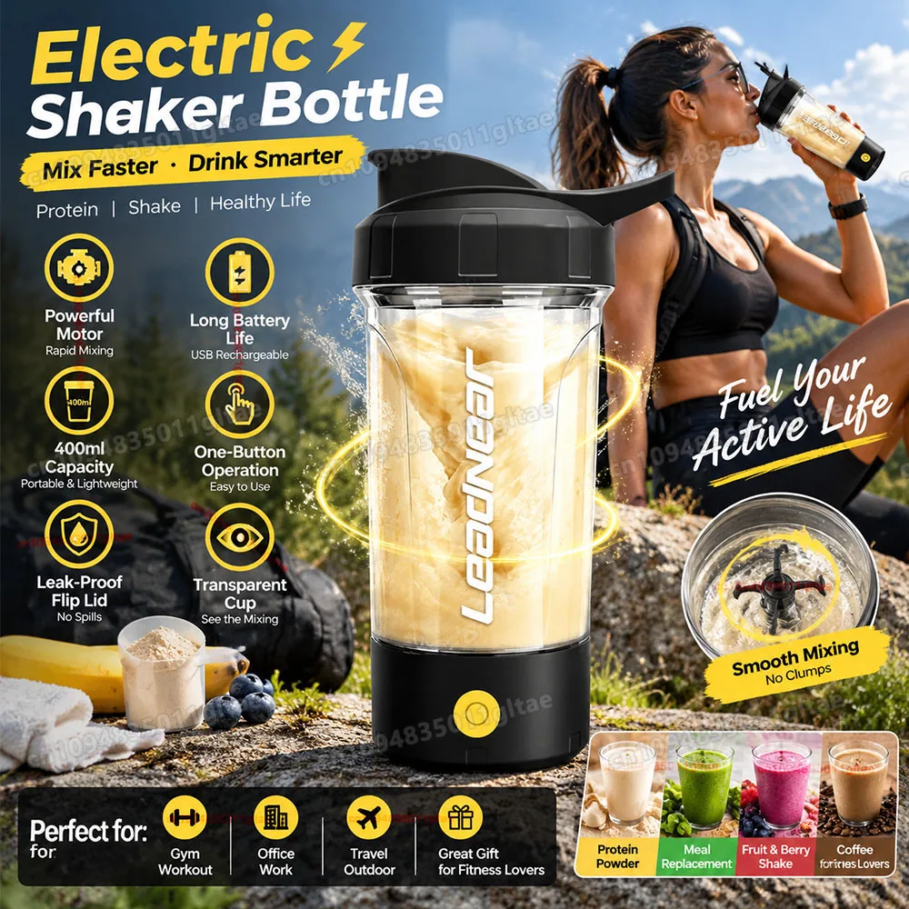 Electric Blender Cup Portable Blender Cup Milk Powder Protein Powder Blender Automatic Shaker Cup Home Travel Outdoor Sports Gym