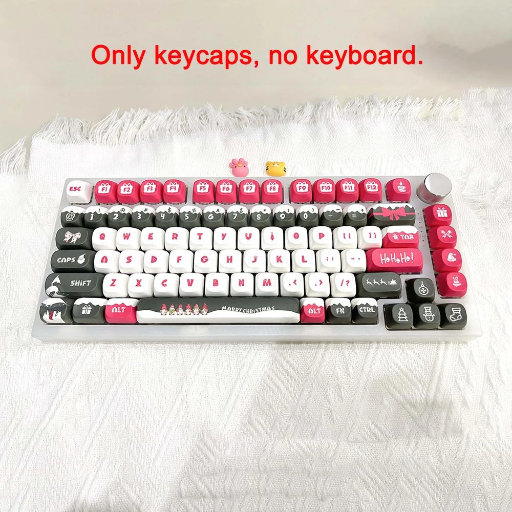 Gaming Keycaps Merry Christmas Theme Keycaps MOA Profile 75%/Full PBT Dye Sub Keys Caps For DIY Holiday For Mechanical Keyboard