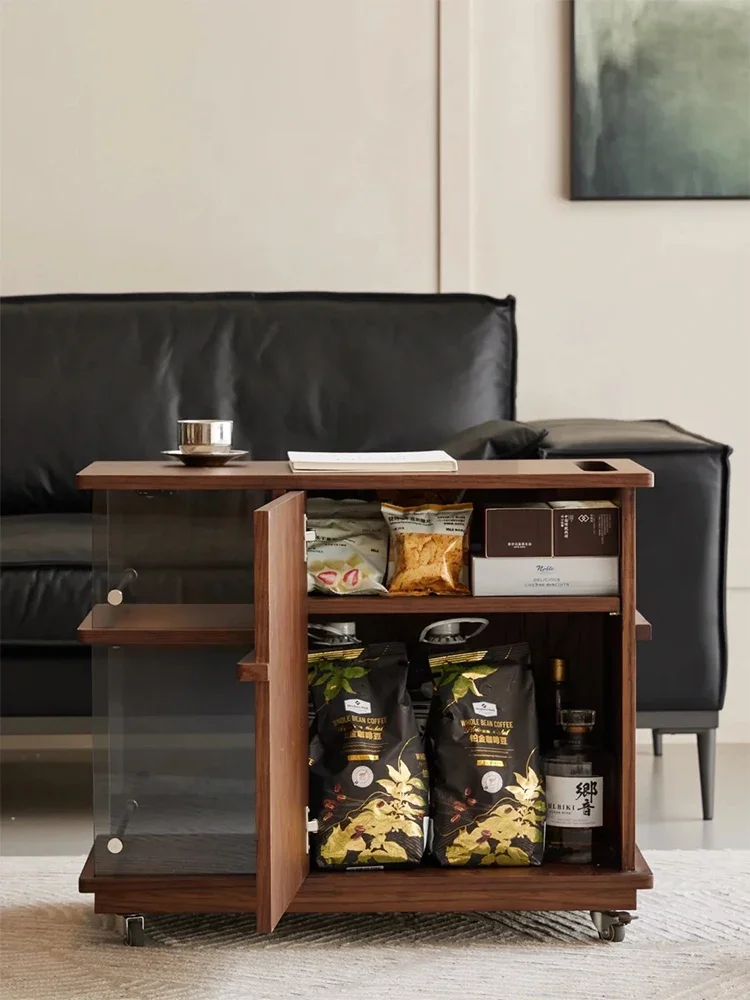 

ss25 French retro tea cabinet living room sofa coffee table side table solid wood trolley tea table