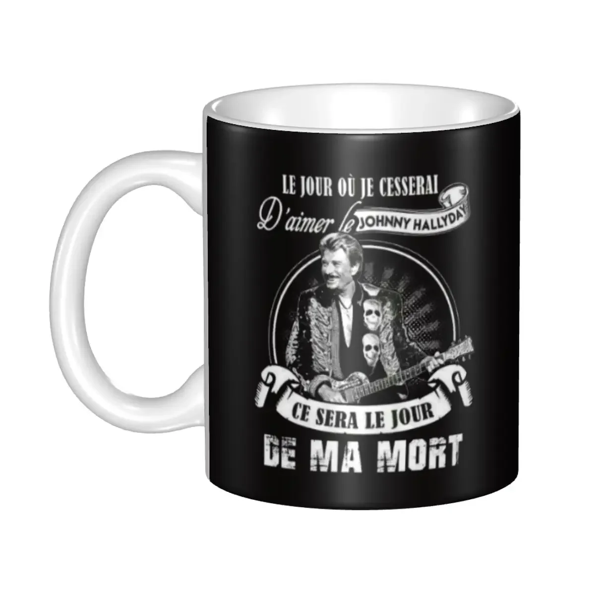 

Johnny Hallyday French Singer Coffee Mug DIY Personalized Heavy Metal Rock Ceramic Milk Tea Mug