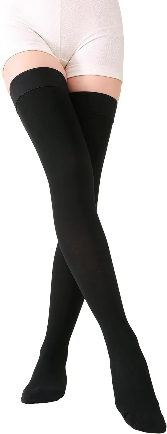 

Чулки до бедра с высокой компрессией, медицинские носки с градуированной поддержкой 20-30 мм рт. ст., для женщин и мужчин с силиконовой лентой, прочное сжатие