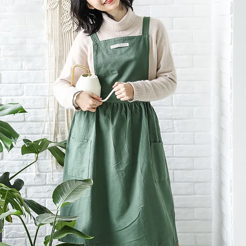 

Japanese Cotton Kitchen Apron, Artist Manicurist Designed for florist, Household Coveralls