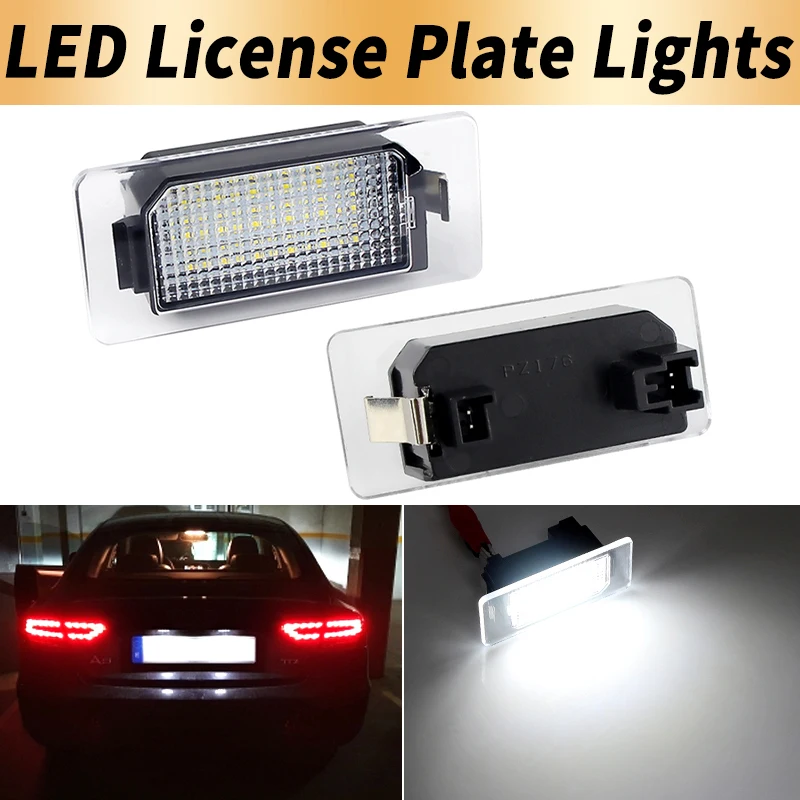 

2PCS LED License Plate Number Light For VW Passat B6 5D Varant 06~10 for Skoda Fabia Superb Yeti for Audi A5 S5 Q5 TT RS5 A4 A7