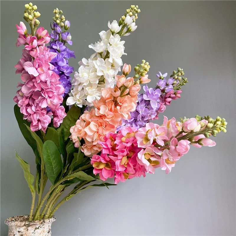 Lebensechte große Hyazinthen-Seidenblume für Hochzeit, Heimdekoration, Brautstrauß, violetter langer Zweig, Desktop-Vase, künstliche Blumen – Detail 5