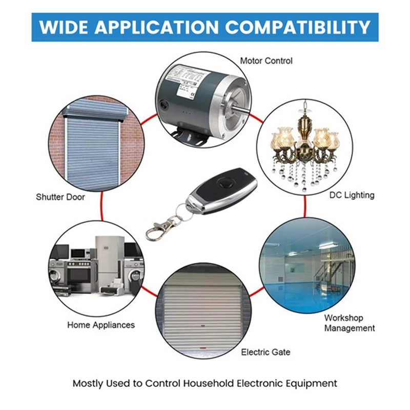 433Mhz Universal Wireless Remote Control Switch DC 12V 24V 1CH Relay Receiver Module With 1 Channel Remote Transmitter
