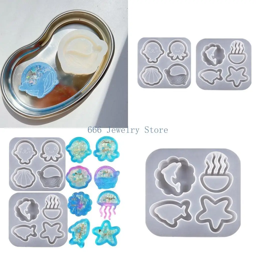 

F2TD морские животные, смоляные шейкеры, формы для зыбучих песков, брелок для ключей, украшения для подвесок ручной работы,