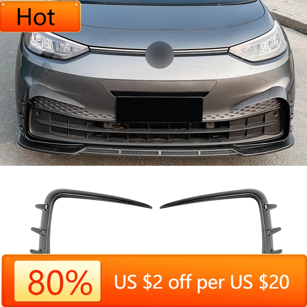 

Racing Grills Front Bumper Spoiler Fog Lamp Cover Air Knife Splitter Body Kit For Volkswagen ID.3 2019-2022