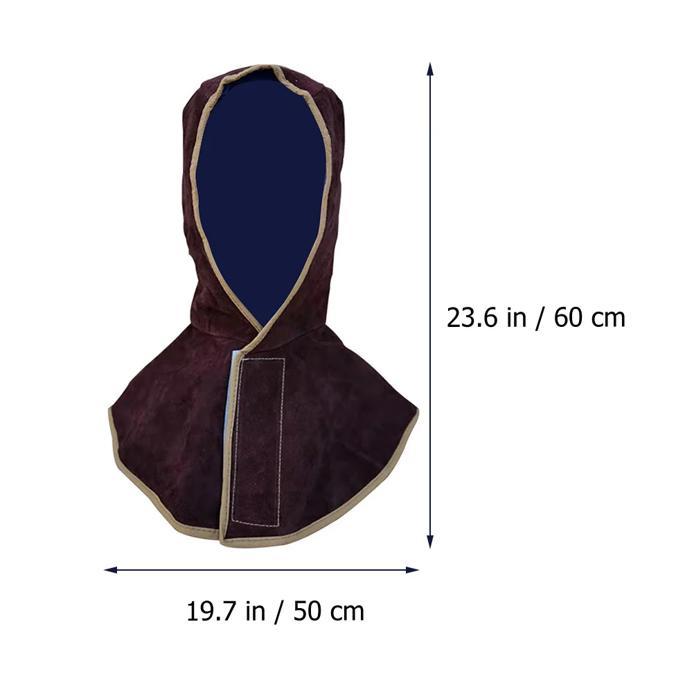 جلد البقر لحام واقية هود قبعات الرقبة الكتف ثنى لهب لحام قبعة دائم مقاومة للحريق