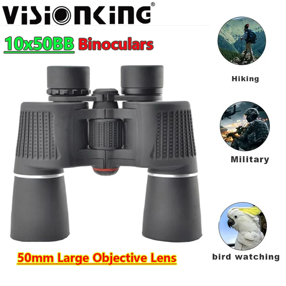 

Visionking Professional 10x50 Porro Prism Binoculars FMC HD Wide Angle Long Range Birdwatching Camping Hiking Powerful Telescope