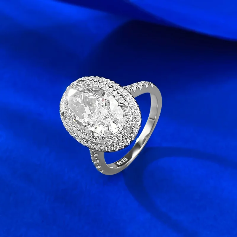 

Luxury 8*13mm High Carbon Diamond Women's Rings - 925 Sterling Silver Engagement Ring & Ladies Wedding Band Party Jewelry Gift