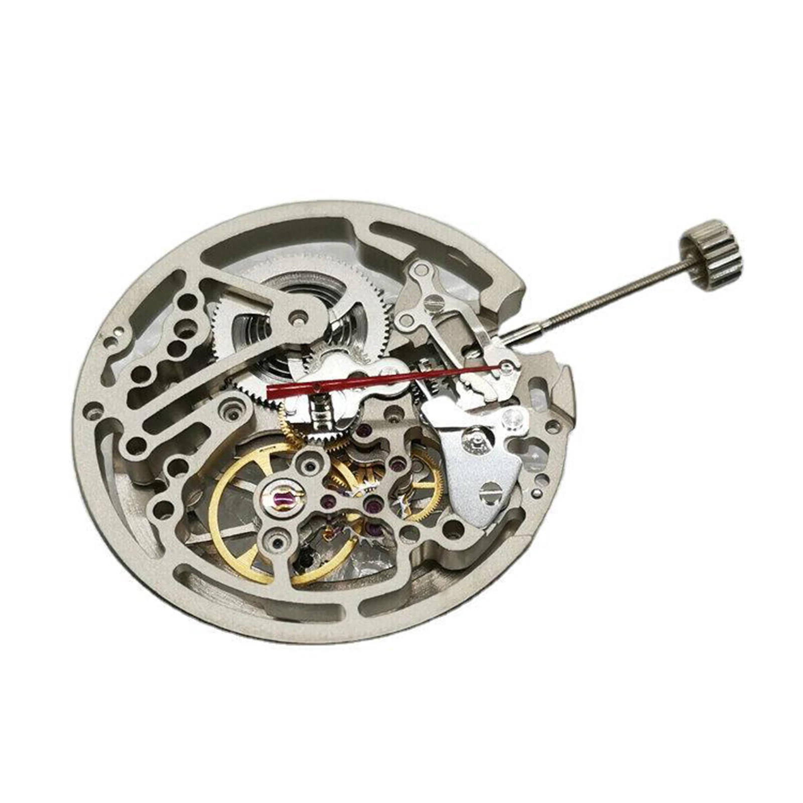 30.95mm Skeleton Automatic Mechanical Watch Movement with Tap 10 Stem For Seagull TY2809 Automatic Self-winding Movement