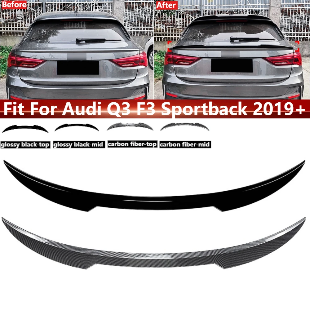 

Rear Trunk Spoiler Wing Lip Lid Top Mid Wing Body Kit For Audi Q3 F3 Sportback 2019+