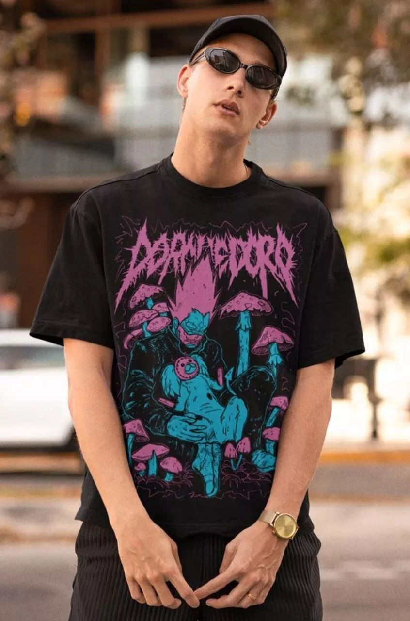 2025 Manga corta esta camiseta de anime Dorohedoro Noi Camiseta gráfica de anime, camiseta de manga vintage para fanáticos Top de algodón suelto