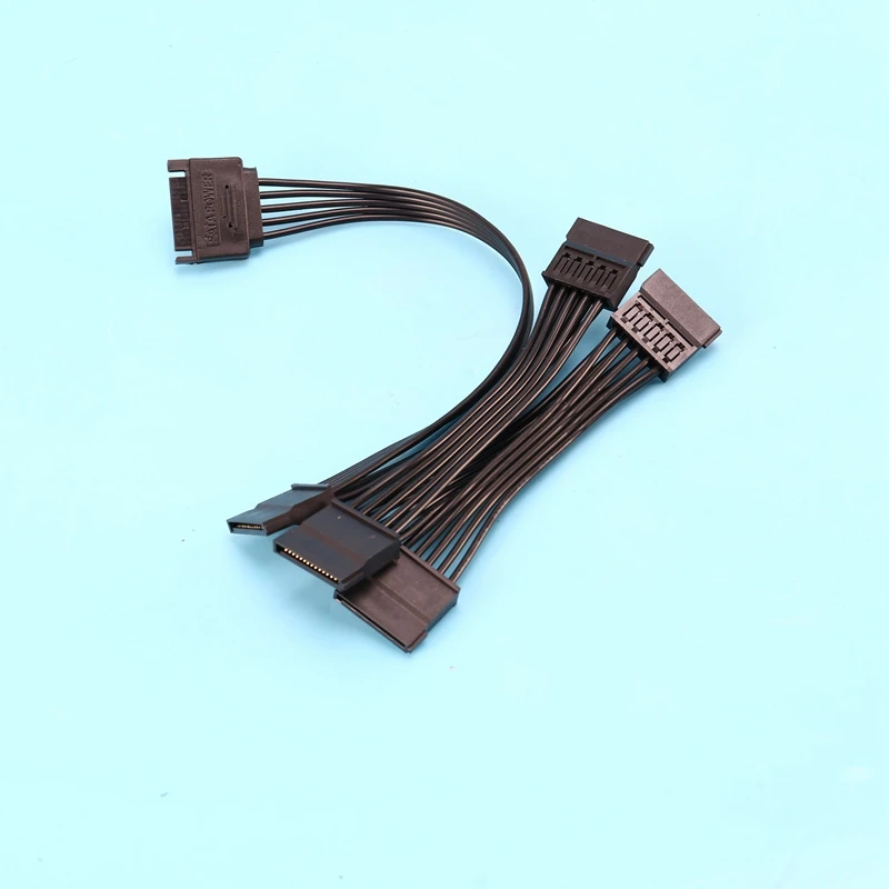 15 핀 SATA 전원 연장 하드 드라이브 케이블 1 Male To 5 Female 전원 공급 장치 분배기 어댑터 케이블, DIY PC 서버 용