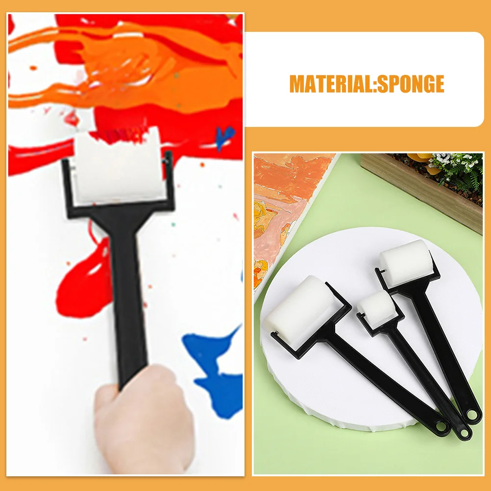 6 Pcs Scroll Wheel Children's Drawing Tools Toddler Kids Sponge Foam Paint Brush