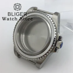 BLIGER43mm silver case sapphire glass with NH35 NH36 NH34 ETA2824 2836 Miyota 8215 DG2813 3804 PT5000 movement