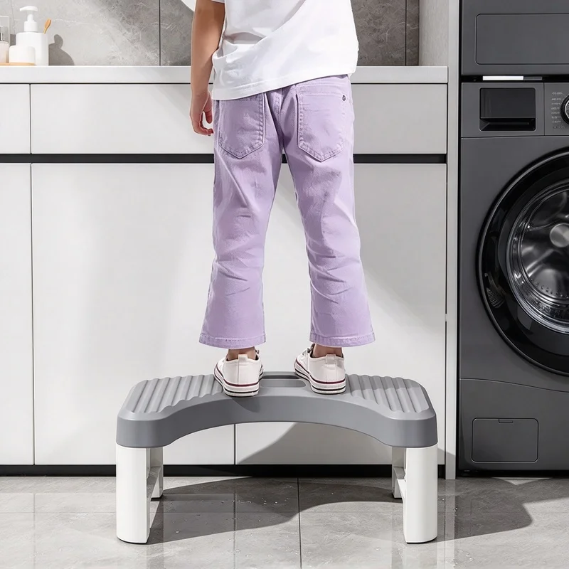 Portable Ergonomic Step Stool for Bathroom, Anti-Slip Foot Stool for Children, Adults and Expectant Moms