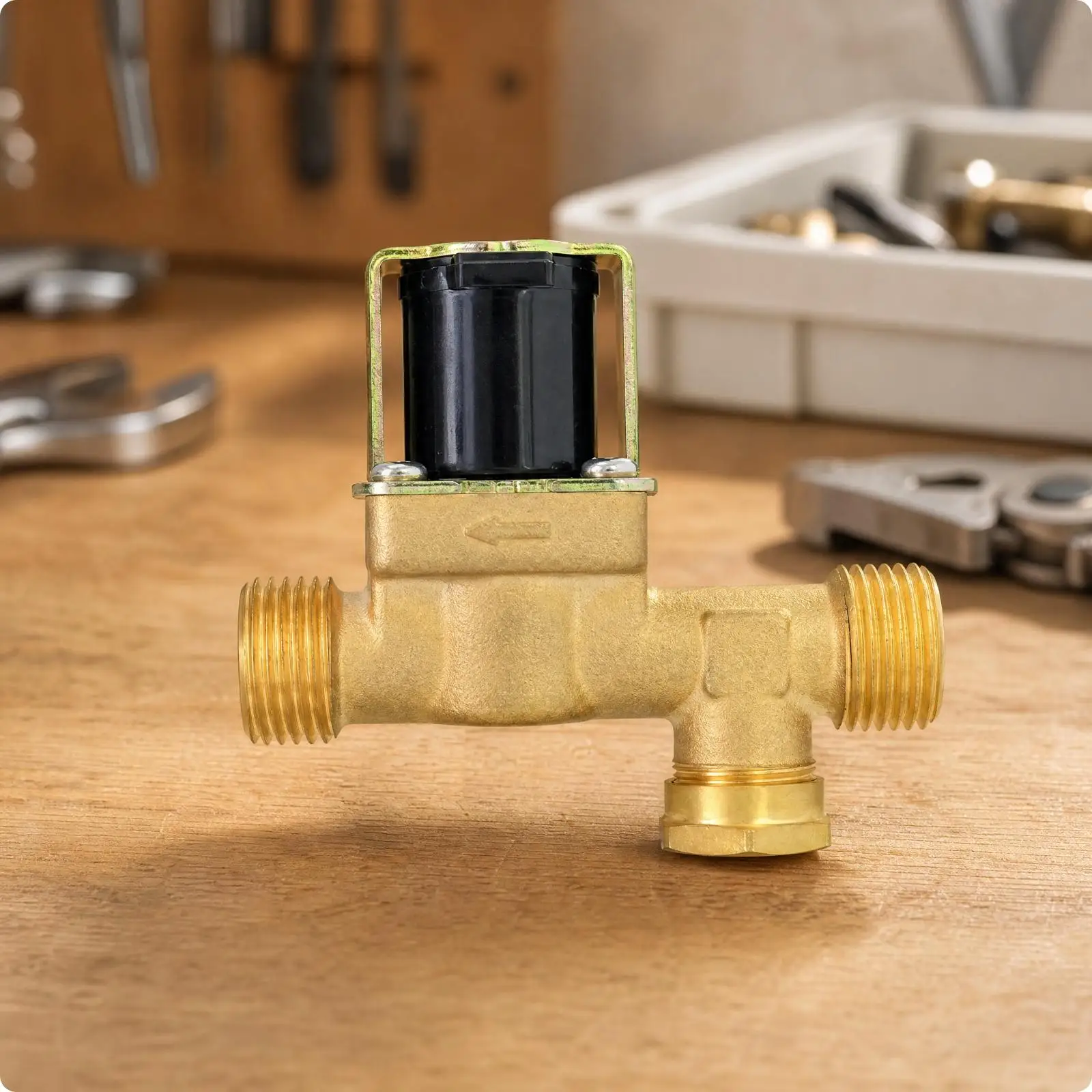 Brass Water Inlet Solenoid Valve 12V DC Normally Closed for Solar Heater Plumbing System