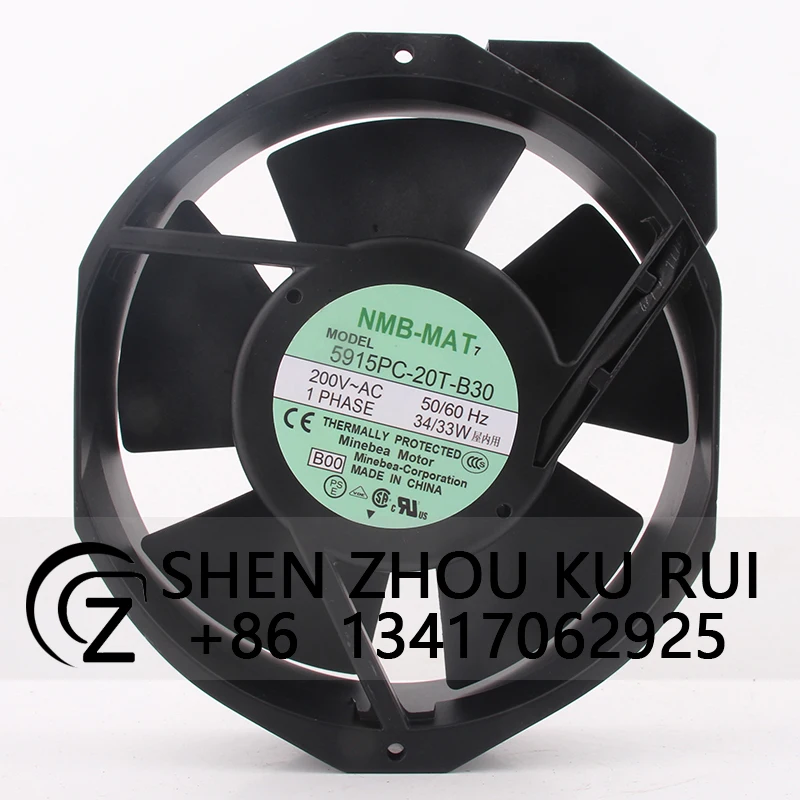 5915PC-20T-B30 Case Fan Dual Ball Bearing for NMB AC200V 0.21/0.24A 172X150X38mm 17CM 17238 Inverter Axial Flow Cooling Fan