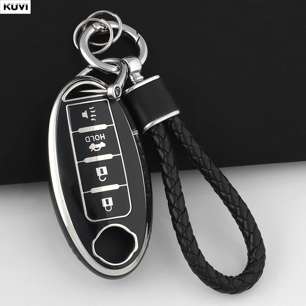 4-Taste HEIßER TPU Auto Schlüssel Fall Abdeckung Für Nissan Leaf Micra Qashqai J11 J10 X Trail T32 Versa Note patrouille Schlüsselbund Fob Zubehör
