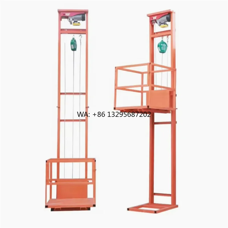 

Mini Small Electric Simple Elevator Lift Factory Warehouse Guide Rail Lift
