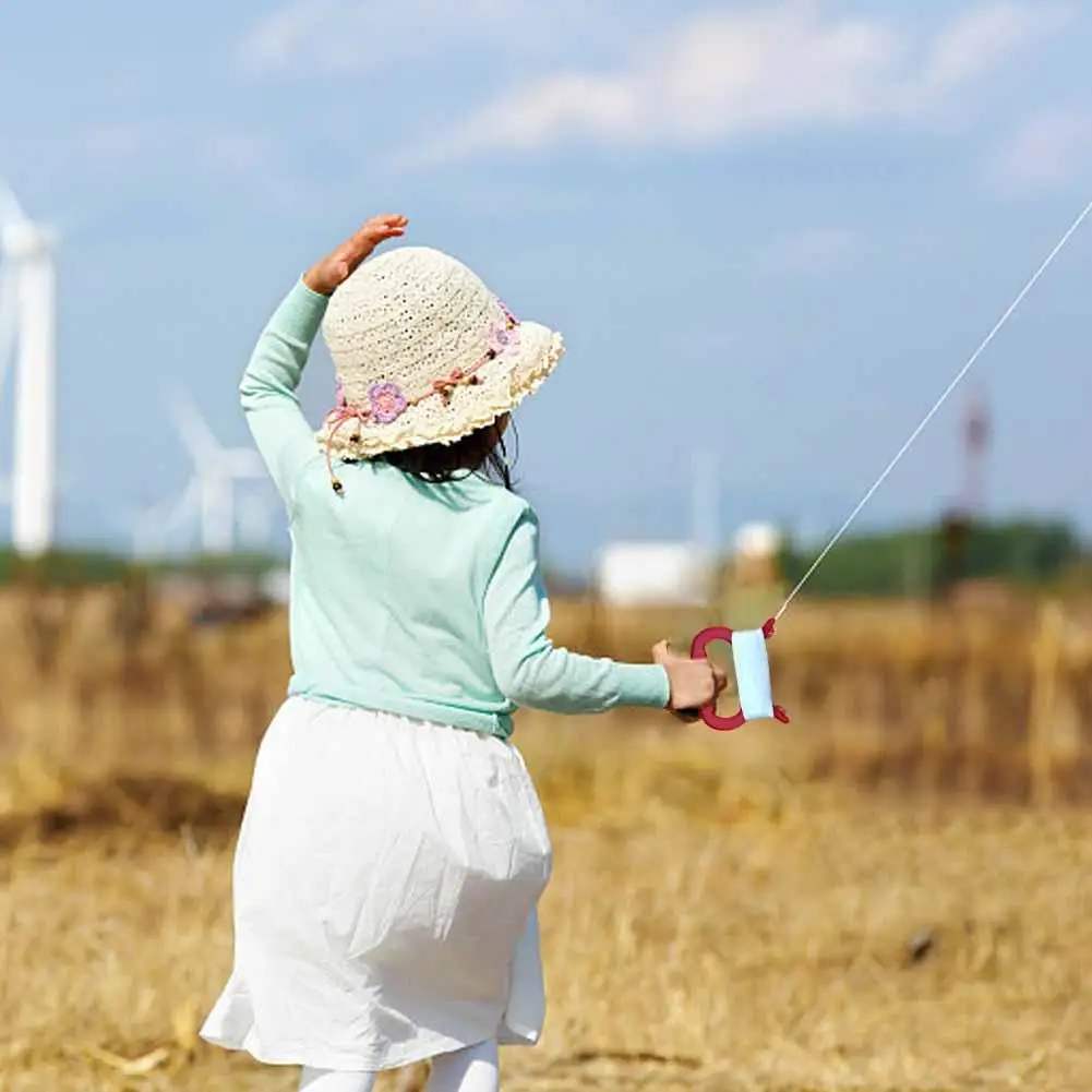 Kite Reel Hand Grip Wheel 100M Line Flyer Handle Tool Rope Line Outdoor Round Random Color for Kite Flying Mute Wheel