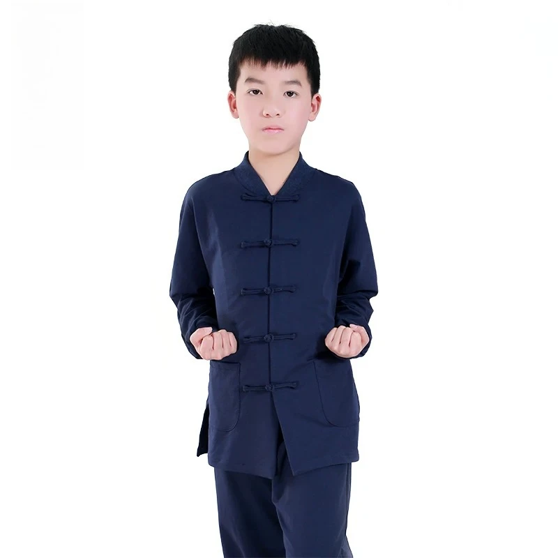 Spring New Kids Martial Arts Performance Uniform Dojo Training Practice Outfit Unisex Children Kung Fu Tracksuit Set